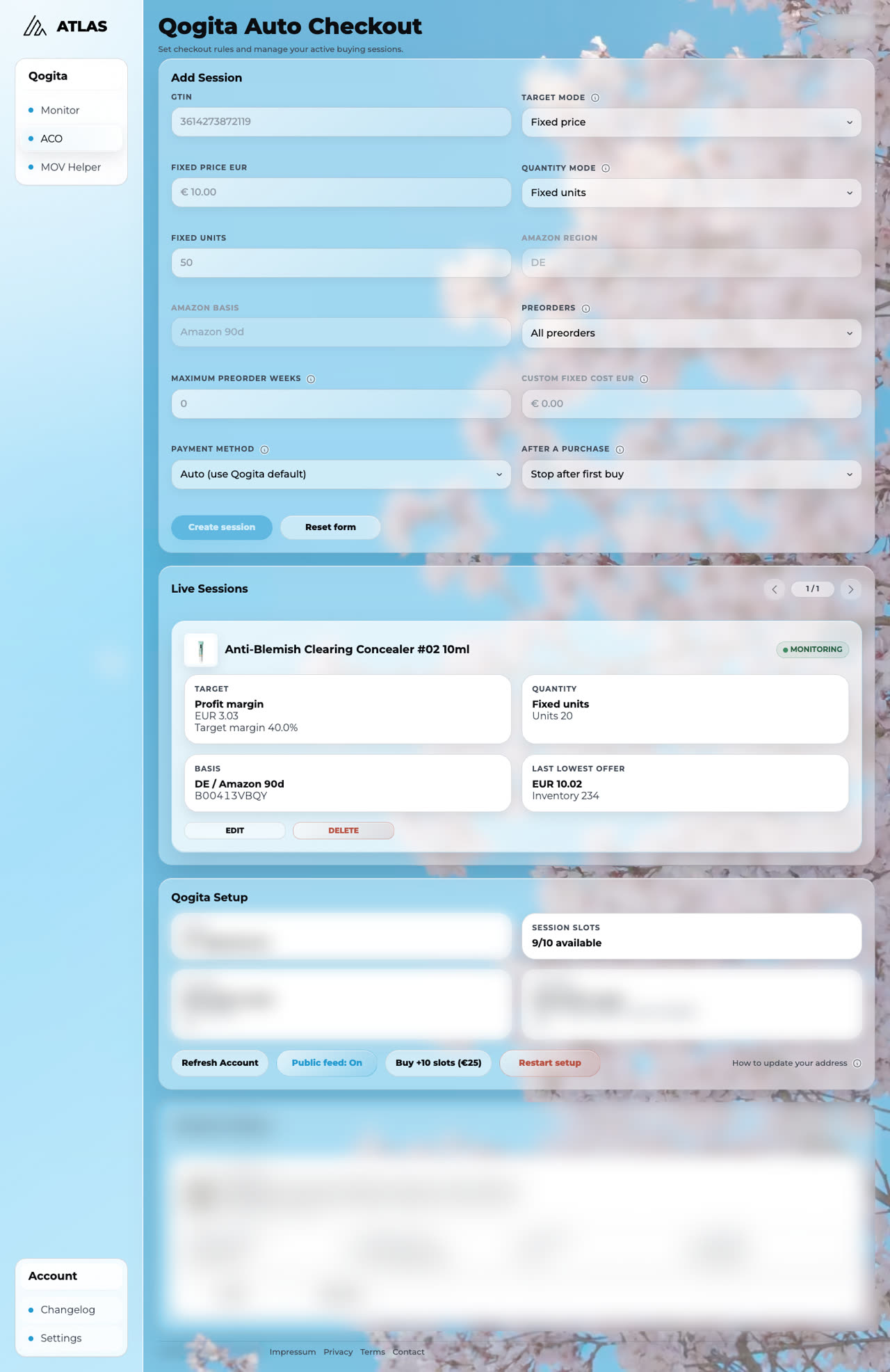 Live ATLAS Auto Checkout screenshot